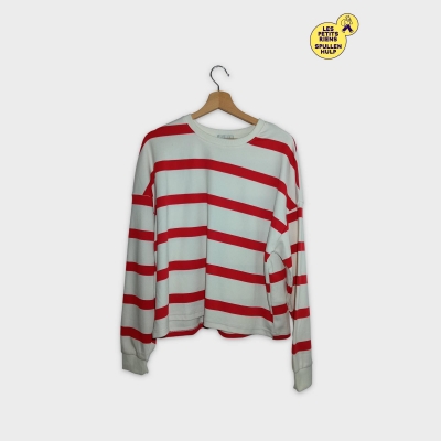 Sweatshirt Ray&eacute; Rouge Et Blanc Amisu M Manches Longues