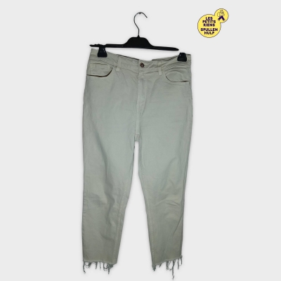 Only Jean Crème Cropped Ourlets Effilochés W30 L30 Femme