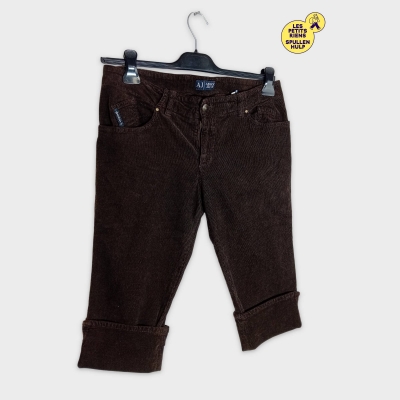 Pantalon Velours Côtelé Marron Aj Armani Jeans W32 Xl