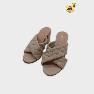 Mules Talon Abloom Beiges Matelass&eacute;es Croisillons 39