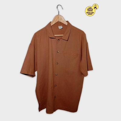 Chemise Manches Courtes Marron Caramel Marrakech Premium Xl