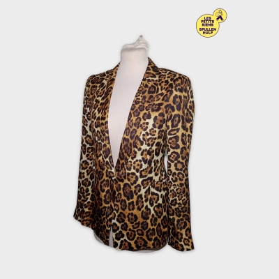 Veste Blazer Femme Zara Basic Imprimé Léopard S