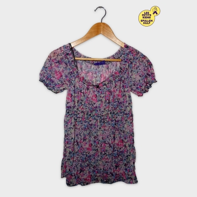 Mexx Chemisier Fleuri Femme Xs Haut Bohème Violet Rose