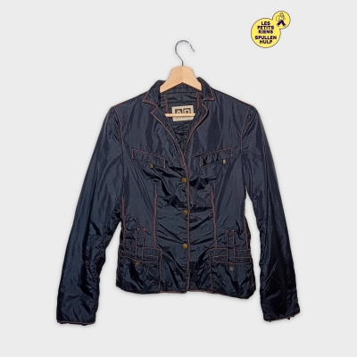 Veste Légère Adolfo Dominguez Noire Surpiqûres Orange S