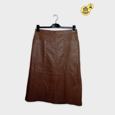 Jupe Crayon Simili Cuir Marron H&m Taille Xxl Neuf Avec &Eacute;tiquette