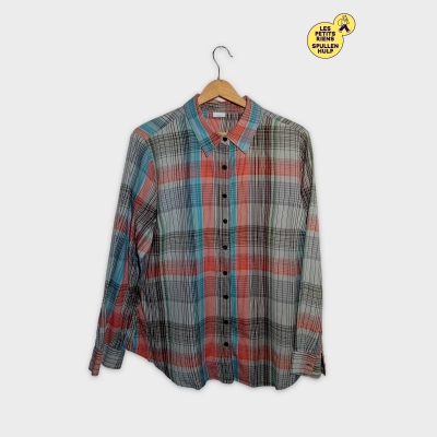 Chemise &Agrave; Carreaux Multicolore Coton Manches Longues Xxl Femme