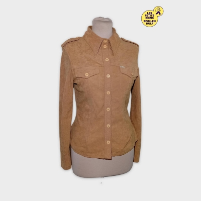 Veste Chemise Imitation Daim Camel Anti Flirt Paris M