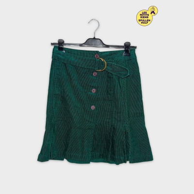 Jupe Courte Velours C&ocirc;tel&eacute; Vert &Eacute;meraude Jackpot S