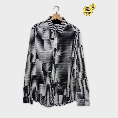 Chemise Desigual Ray&eacute;e Noire Blanche Manches Longues M