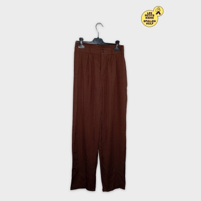Pantalon Marron Femme S Minimaliste Classique
