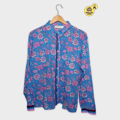 Chemise Fleurie La Petite &Eacute;toile Paris Bleue Et Rose M