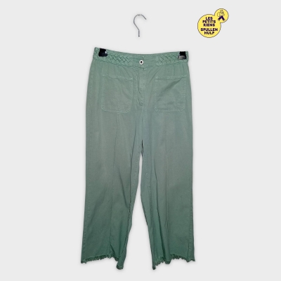 Pantalon Large Cropped Frang&eacute; Vert D'eau Rr L