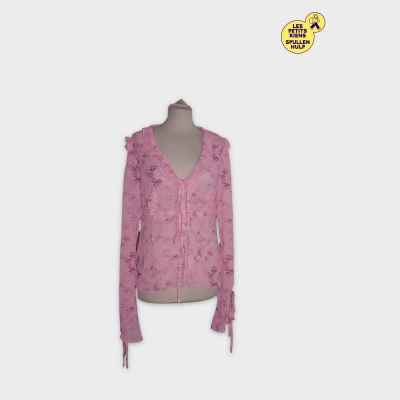 Chemisier Transparent Rose Cider Xl T4551