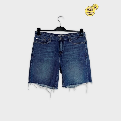 Short Jean D&eacute;lav&eacute; 7 For All Mankind Taille 29 M Bleu Effiloch&eacute;