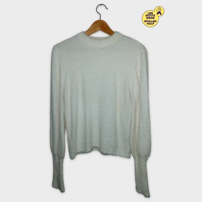 Pull Doudou Blanc Cass&eacute; Zara Knit Taille M Doux Et Chaud