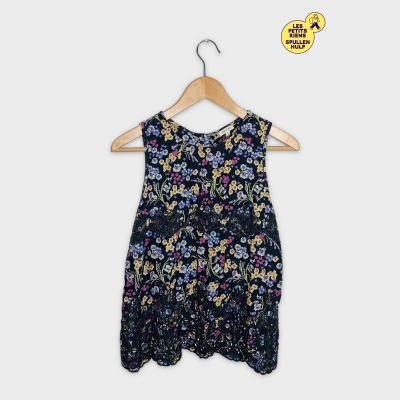 Blouse Femme River Island Noire Fleurie Dentelle Volants S 36