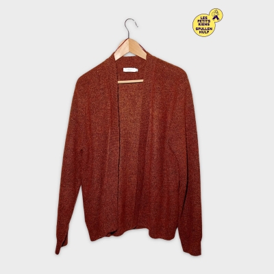 Gilet Cardigan Ouvert Liberty Island Xxl Marron Rouge 🪡