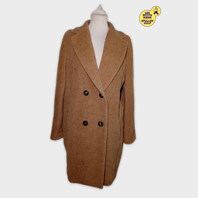 Manteau Croisé Femme Camel Alpaga Laine 's Maxmara M