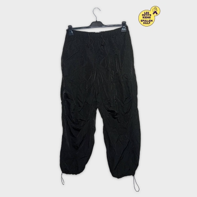 Pantalon Parachute Noir Bershka Taille L Fluide Et Streetwear