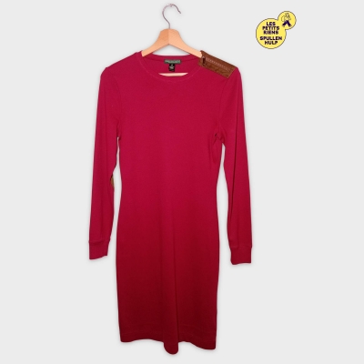 Robe Manches Longues Bordeaux Zip Coudières Xs Lauren Ralph Lauren