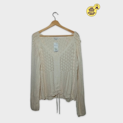 Gilet Femme Odrey Maille Ajourée Écru 5xl / 50