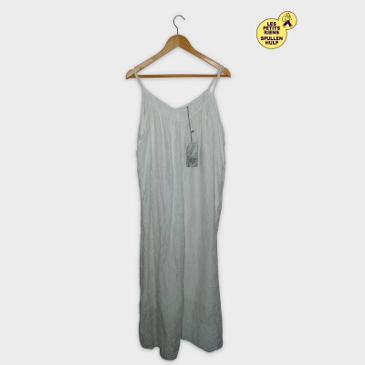 Robe Longue Blanche Broderie Anglaise Coton Soie Taille Unique Neuf