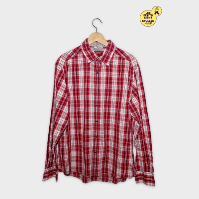 Chemise Esprit Homme S À Carreaux Rouge Blanc Bleu T4682