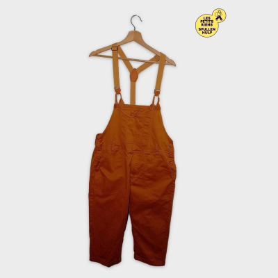 Salopette Orange Terracotta Boutonnée Ajustable Décontractée M