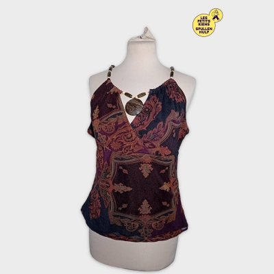 Top Bohème Motif Cachemire Perles L