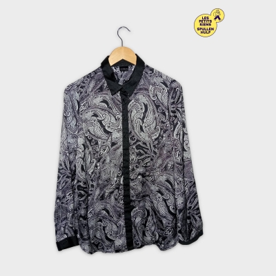 Chemisier Femme Your Sixth Sense Motif Cachemire Noir Blanc Xxl 44