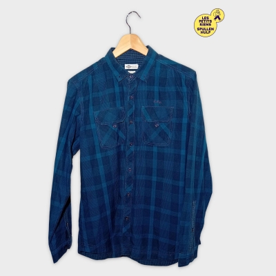Chemise À Carreaux Homme Lee Cooper Bleue Taille M