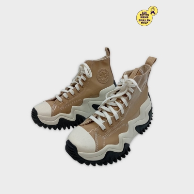 Converse Run Star Motion Baskets Montantes Plateforme Beige Vernies Noir 40.5