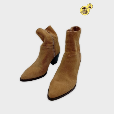 Bottines Pointues Camel Daim Stradivarius T38