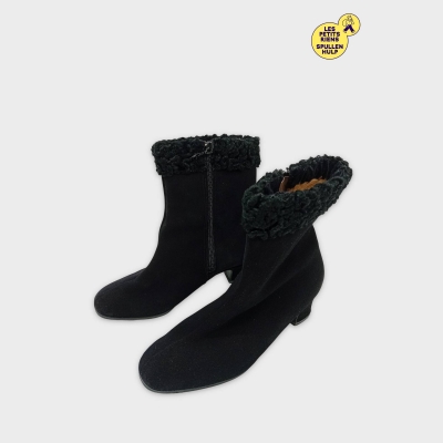 Bottines Noires Daim Gorndorf T4728 36 Élégantes Et Confortables