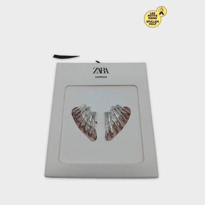 Boucles D'oreilles Pendantes Zara Style Sculptural Argenté Unique