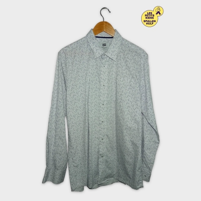 Chemise Homme Sandfield By Bel&bo Coton Motif Fleurs Bleues Xl