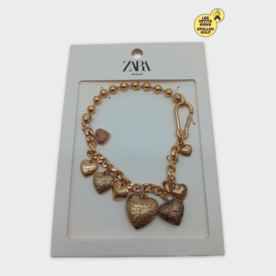 Bracelet Zara Doré À Cœurs M