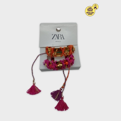 Bracelets Zara Doré Et Colorés Avec Pompons M
