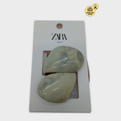 Bracelet Manchette Zara Résine Marbrée Crème Doré M Neuf Avec Étiquette