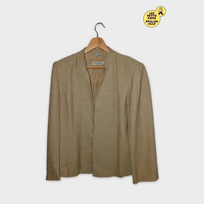 Veste Longue Sans Col Beige Marina Rinaldi Xxxl 46 18