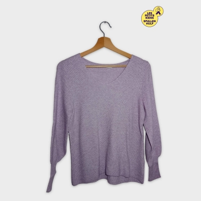 Only Pull Maille Côtelée Col V Lavande Autre Très Bon État