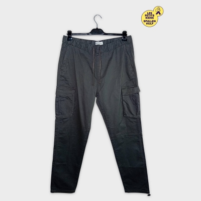Pantalon Cargo Gris Bershka Homme Xxl Poches Latérales