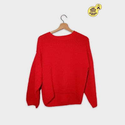 Pull Rouge Zara Knitwear Maille Tricot 14 Ans / 164 Cm