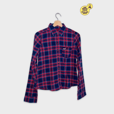 Chemise Bûcheron À Carreaux Rouge Bleu Hollister Femme S