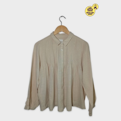 Blouse Chemise Indi & Cold San Sebastian Coton Bio Plissée Beige S
