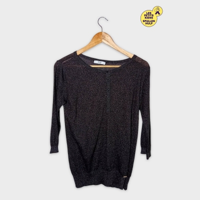 Haut Cardigan Scintillant Noir À Boutons Vila Joy M