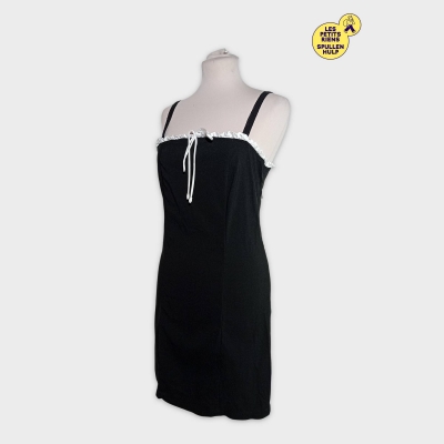 Robe Bodycon Noire À Volants Blancs Clockhouse M 38