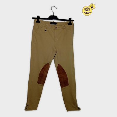 Pantalon Jodhpurs Équitation Polo Ralph Lauren Beige Cuir M Femme