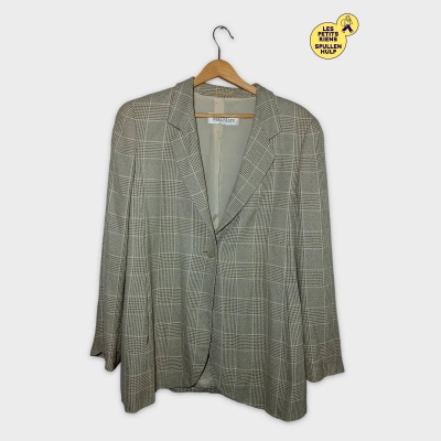 Veste Blazer Max Mara Prince De Galles Beige Femme Xxl 44