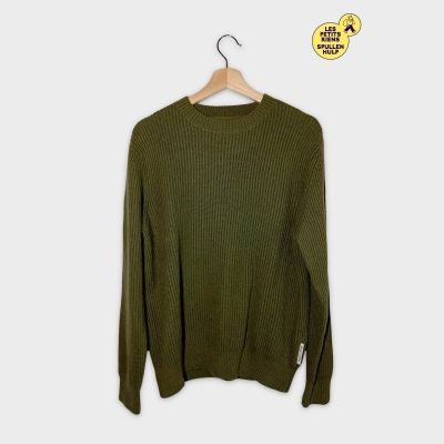 Pull Maille Côtelée Vert Kaki Marc O'polo M Homme